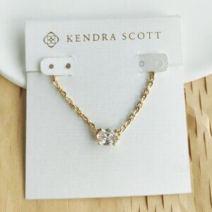 Kendra Scott Cailin Pendant Necklace in Gold White Crystal
